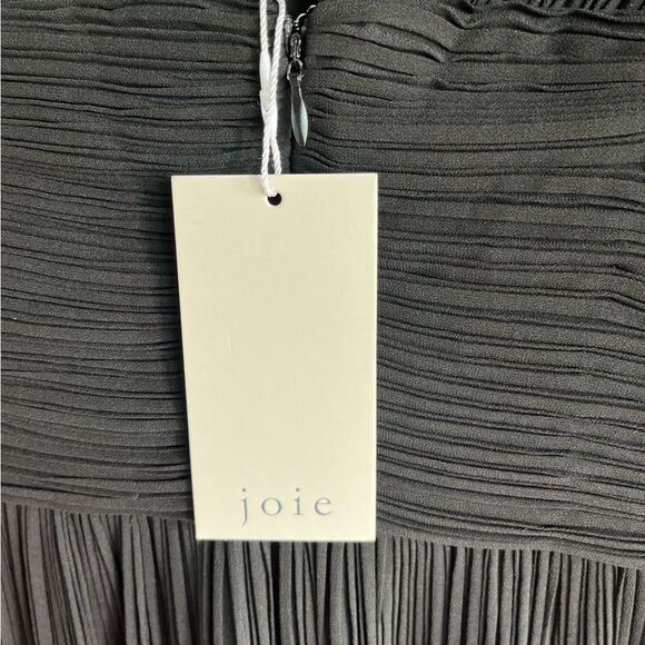 Nwt joie black sleeved fringe ribbed crossbody midi dress - Picture 3 of 7